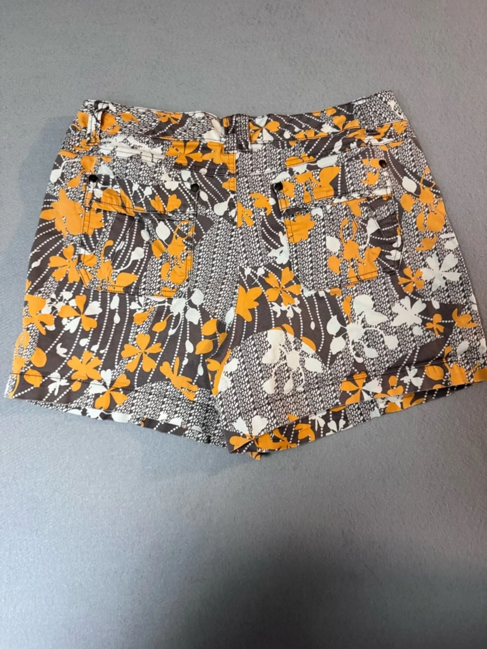Sonoma Orange, White & Gray Floral Cotton Shorts